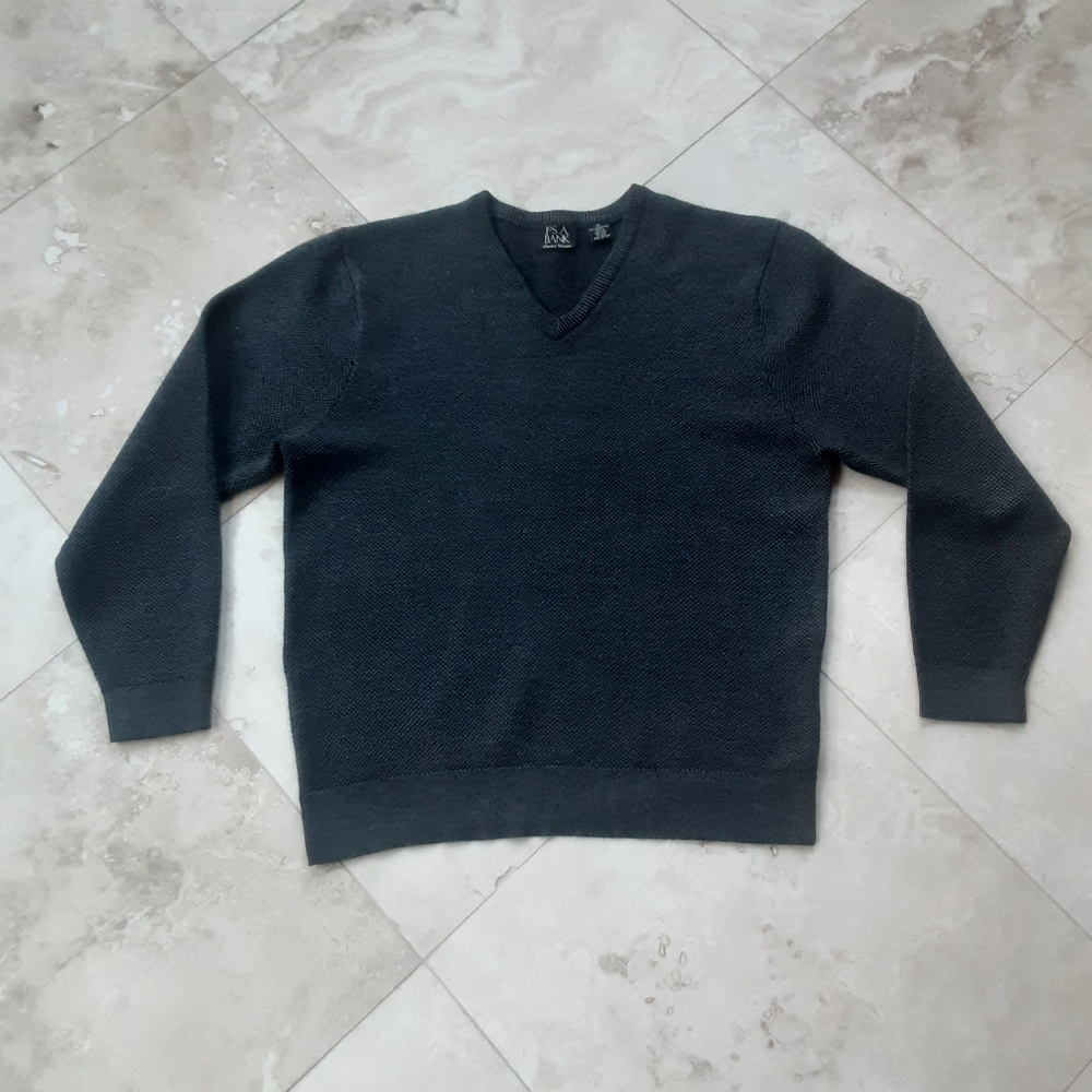 Joesph A. Bank Vintage 1990s 100% Merino Wool V-Neck Barleycorn Sweater, NOSWOT